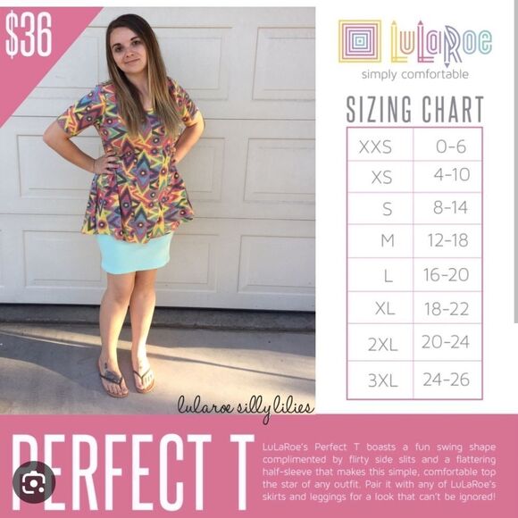 LuLaRoe Perfect Tee Small Black Printed Swing Knit Top Half-Sleeve Stretch - Picture 7 of 13